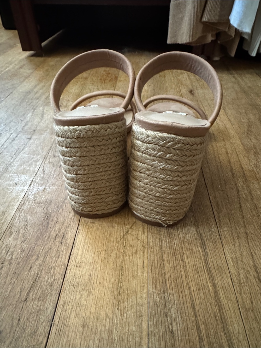 Steve Madden Blush Tan Double-Strap Block Heel Sandals - Picture 2 of 4